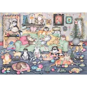 Ravensburger - Puzzle Božični krekerji Crazy Cats - 1 000 kosov
