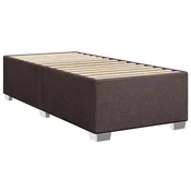 Vidaxl Posteljni okvir brez vzmetnice temno rjav 90x190 cm blago