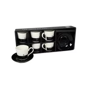 Sigma Set šoljica za kafu 180ml 6/1 porcelan Star rxg-n24106a, Belo-crni