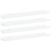 Vidaxl Stenske police 4 kosi bele 60x9x3 cm