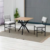 HANAH HOME Set Trpezarijski sto i 2 stolice Dubai Grey Walnut