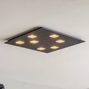 Fabbian Quarter - črna stropna svetilka LED 7flg. - Dnevna soba/jedilnica - Dizajn - črna, bela - Kovina