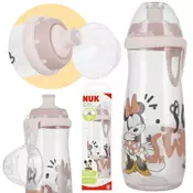 Disney DISNEY Minnie Mouse Plastična steklenica za vodo s silikonskim ustnikom, prosojna, steklenica s klipom 450 ml