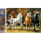Norimpex - Puzzle Diamantna slika: Štirje konji v galopu 30x40cm - 1 - 39 kosov