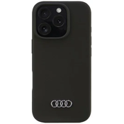 Maska Audi Silikonska maska za iPhone 16 Pro 6,3 crna tvrdi kucište (AU-LSRIP16P-Q3/D1-BK)