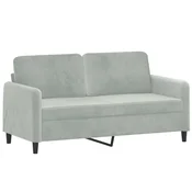 Vidaxl Dvosed svetlo siv 140 cm žamet