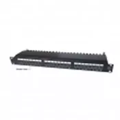 Patch panel 19/1U sa 24 RJ-45 UTP kat. 6A sa zastorima, dual blok reglete (LSA/110), fiksni portovi