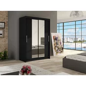 Garderobna omara Atlanta 133 (Črna) Črna, 200x120x58cm, Vrata omare: Drsna