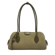 Ročna torba Calvin Klein Emblem Trio Suede Shoulder Bag LV04F3888G Temno zelena