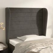 Vidaxl vidaXL Vzglavje s krilci temno sivo 93x23x118/128 cm žamet