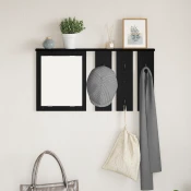 Vješalica za kapute na zidu Zidne Crni hrast 85 x 10 x 45 cm