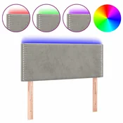 Vidaxl LED posteljno vzglavje svetlo sivo 100x5x78/88 cm žamet