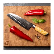 Gudaro - damaskovski santoku kuhinjski nož HIKARI 7, 67 slojev jekla, dolžina 17,5 cm