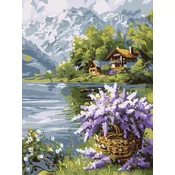 shumee Slikanje po številkah - Lila košara 30x40cm