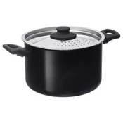 HEMLAGAD Lonac s poklopcem, neprianjajuci sloj crna, 5 l