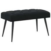 vidaXL Klop s gumbnim oblazinjenjem Črna 80 x 40 x 46 cm Žamet