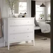 GULLABERG Komoda s 3 fioke, bela, 99x48x100 cm