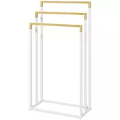 Homestar Samostoječi obešalnik za brisače s 3 palicami 45x225x86 cm bel