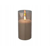 shumee Okrasna LED sveča v steklu, siva, 15 cm