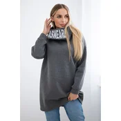 Padded sweatshirt with a graphite hood