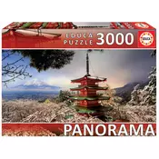 Puzzle panorama Mount Fuji and Chureito Pagoda Educa 3000 delov od 11 leta