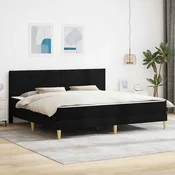 vidaXL Konstrukcija postelje Črna 180 x 200 cm Poliester