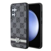 DKNY Etui DKNY Leather Checkered Mono Pattern & Printed Stripes za Samsung Galaxy S24 - črno