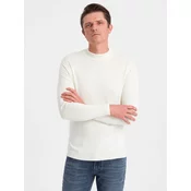 Ombre Mens knitted half turtleneck with viscose - mustard