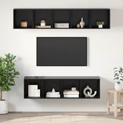 vidaXL Komplet TV omaric 4 pcs Črni hrast 37 x 37 x 142.5 cm
