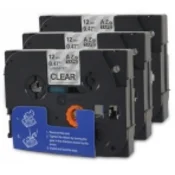 Komplet Brother TZe-131/TZ-131/PT/P-Touch 12mm kompatibilni trakovi (3) - črn izpis/prozoren trak