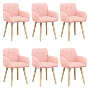 Trpezarijske stolice 6 pcs Bouclé Ružicasta 59 x 57 x 85 cm