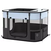 Homestar Otroška ograja za pse 74x60x45 cm siva zložljiva