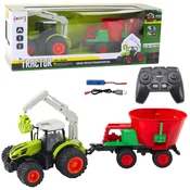 shumee 2.4G daljinsko voden kmetijski traktor s sejalnico in rotacijskim grabilcem