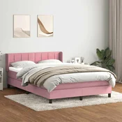 vidaXL vidaXL Box spring postelja z vzmetnico roza 140x220 cm žamet, (22010974)
