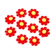 Cvet iz klobučevine O2,7 cm - rdeča jagoda (5 kosov)