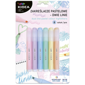 Tekst markeri Kidea - dupla linija, 6 boja, pastel
