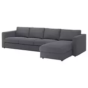 VIMLE Sofa 4-sed i lenjivac, Gunnared zagasitosiva