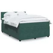 vidaXL vidaXL Box spring postelja z vzmetnico temno zelen 140x190 cm žamet, (21305466)