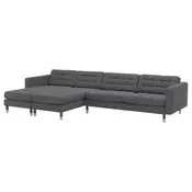 LANDSKRONA Sofa 5-sed, s lenjivcima/Gunnared tamnosiva/drvo