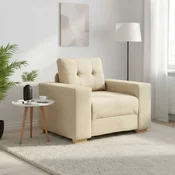 Vidaxl Kavč s foteljem kremne barve 100x78x80 cm blago