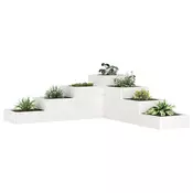 Greatstore Vrtna korita s 4 nadstropji 106x104,5x36 cm bela trdna borovina