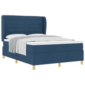 Vidaxl Postelja z vzmetnico z vzmetnico Modra 200 x 160 cm blago