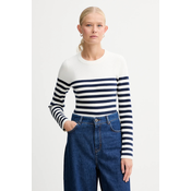 LEVIS ® Pulover Crewneck Rib Sweater  crna / bijela