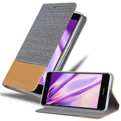 Cadorabo CADORABO Ohišje, združljiv s Huawei v svetlo sivo rjavi barvi - zaščitni pokrov z magnetnim zapiranjem, stoječo funkcijo in režo za kartico, (20570976)