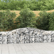 Greatstore Obokana gabionska košara 6 kosov 400x50x60/80cm cinkano železo