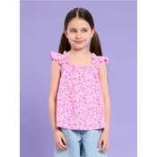 Sinsay - Bluza na bretelama sa cvetnim printom sa volanima - pastelno roze