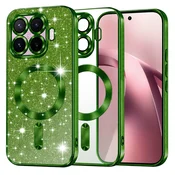 TPU gel ovitek Techsuit Luxury Glitter MagSafe za Xiaomi 17T - deep green