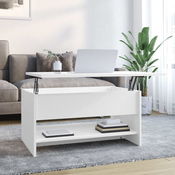 Stolic za kavu bijeli 80 x 50 x 40 cm od konstruiranog drva