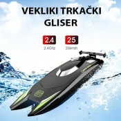 Veliki trkacki gliser na daljinski CRNI