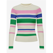 Cream womens striped sweater ONLY Sandri - Women